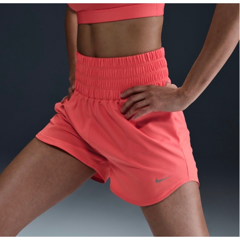 Nike Womens One Dri-fit Ultra High waisted 3"‎ brief lined shorts magic ember XS - Picture 7 of 7